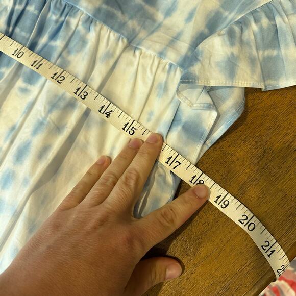 B Darlin Tie Dye Swing Dress - Blue White - Size 5-6 NWT Baby Doll Mini Dress - Picture 8 of 10